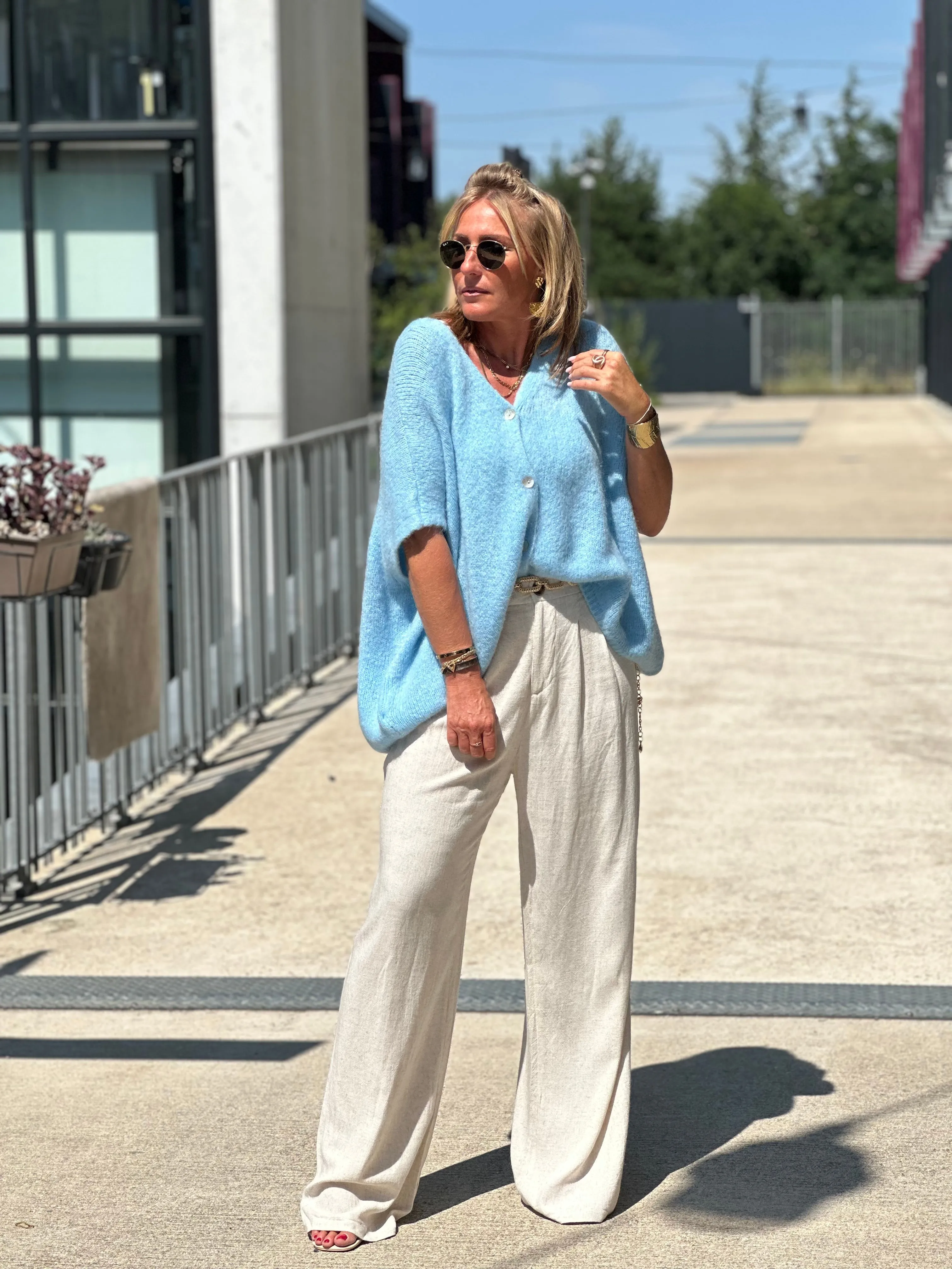 Gilet/pull maille loose Bleu