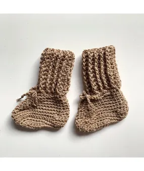 Gooseberry Fool : Bottines hautes bébé à nouer en coton biologique