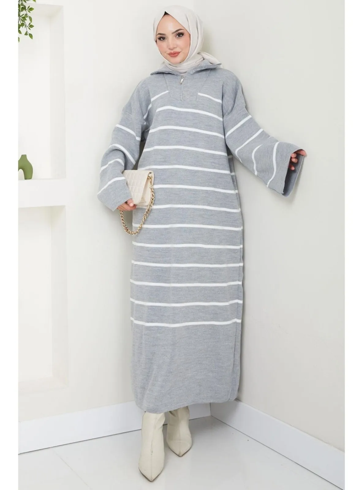 Grey - Knit Cardigan