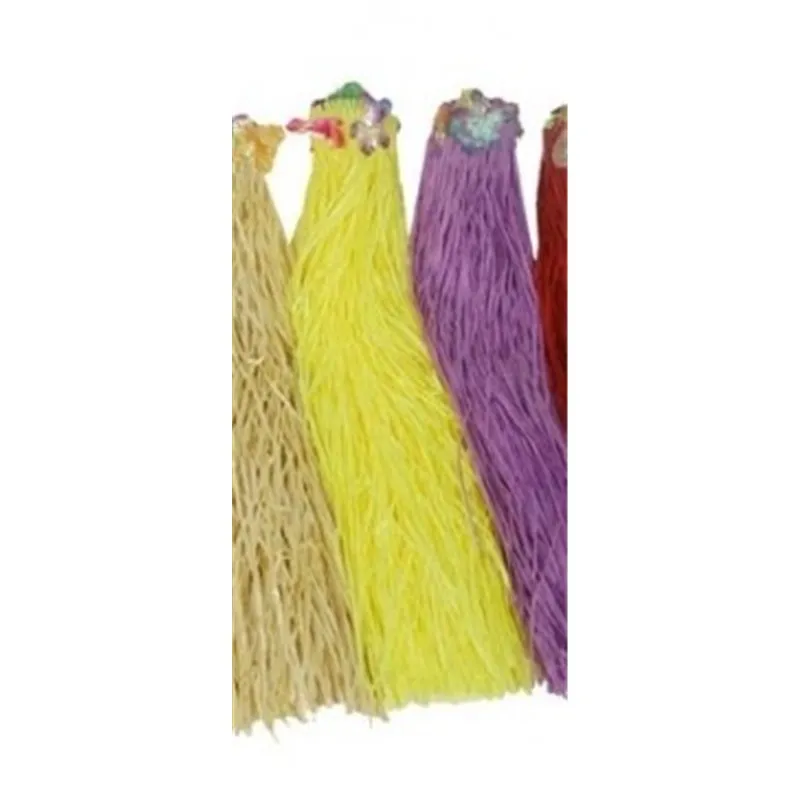 Grossiste de jupe raphia de 80cm pour déguisement Tahiti vahiné coloré