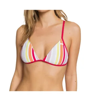 Haut de Bikini Blanc/Rose à rayures Femme Roxy Printed Beach