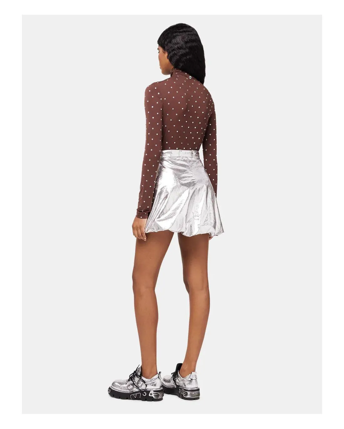 HAUT TOP MANCHES LONGUES CHOCOLAT - Paco Rabanne | Chez Maman Rouen