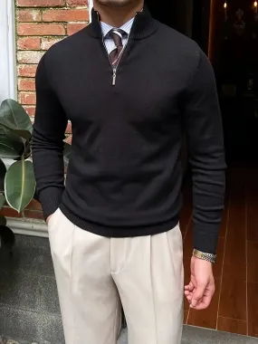 Homme - Pull-over mi-zip doux - Confortable et décontracté - Idéal pou