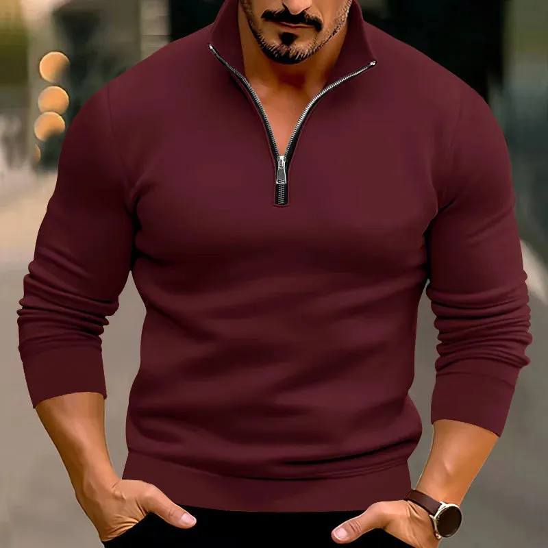Homme - Pull zippé décontracté - Confortable et tendance - Mode mascul