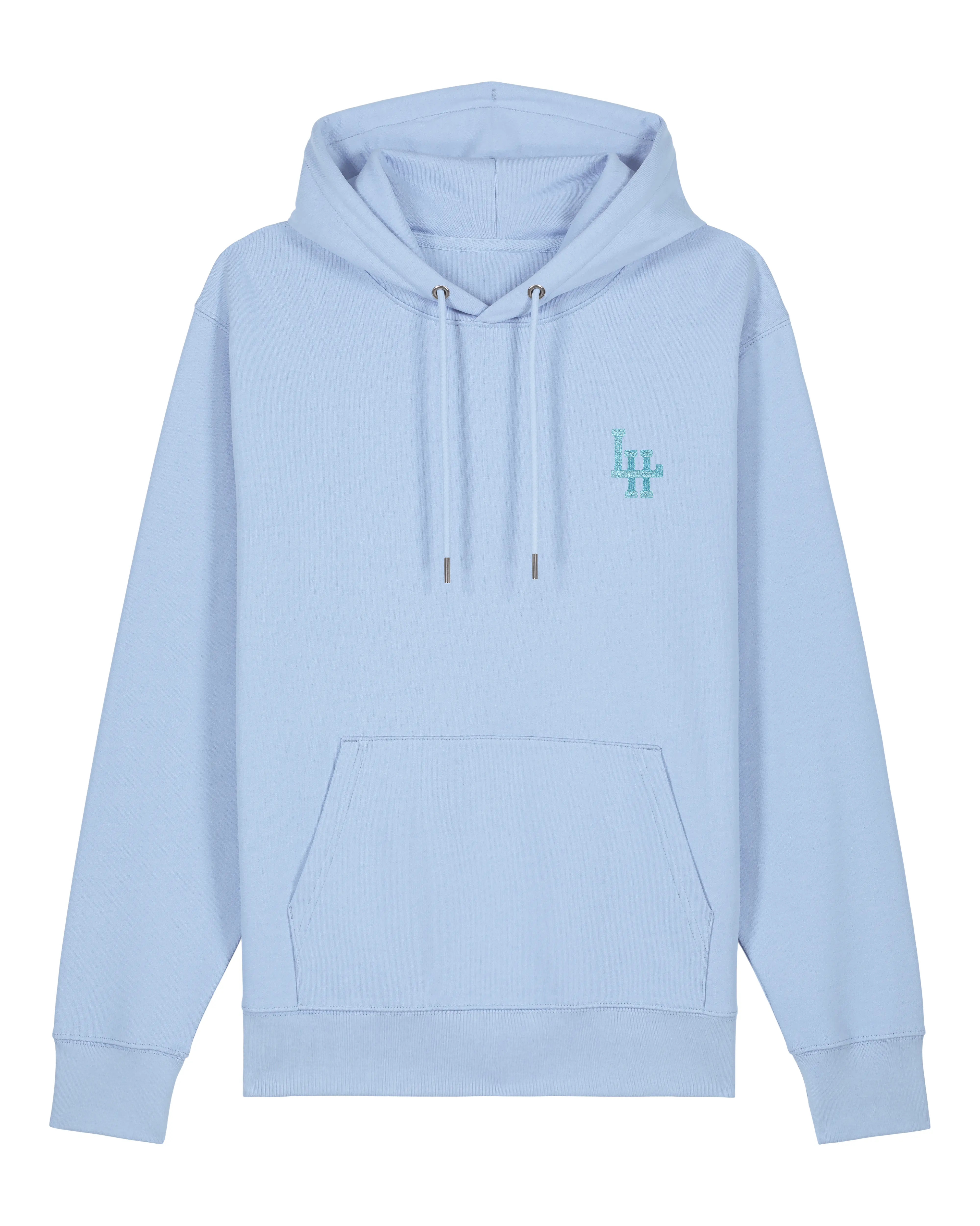 Hoodie Bio LH Mixte Ciel (Bleu céleste brodé)