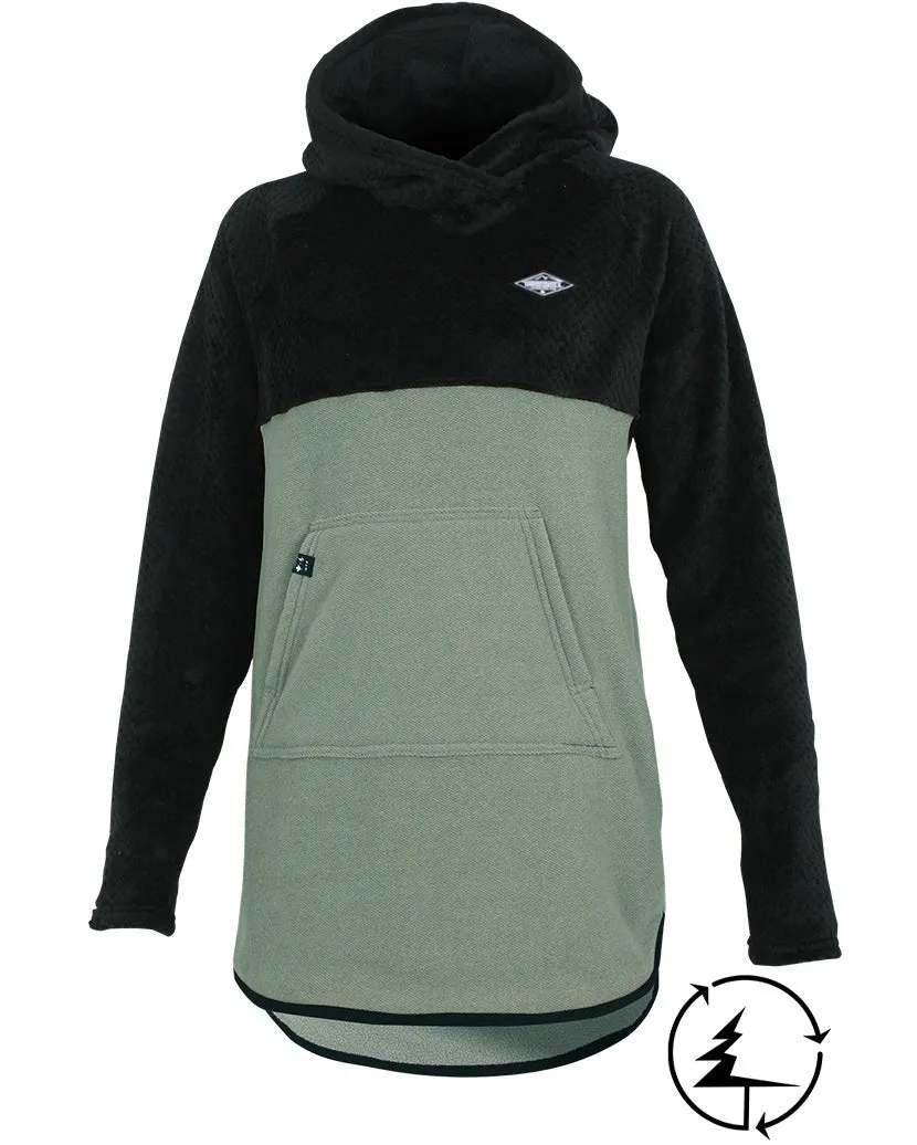 Hoodie Campfire en Laine Polaire Polartec  | Noir/Antique Green