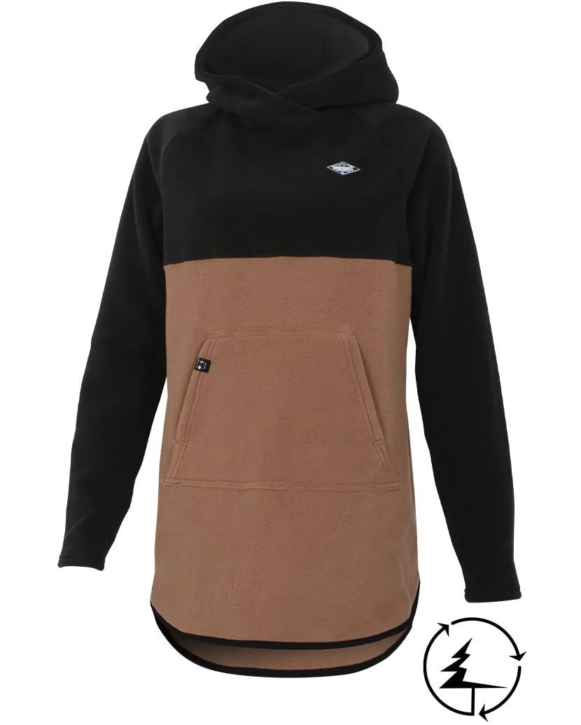 Hoodie Campfire en Laine Polaire Polartec  | Noir/Cappuccino
