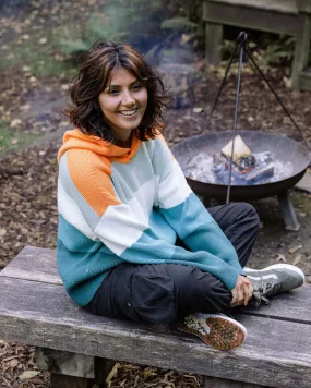 Hoodie en coton bio tricoté oversize Moments - Multi Rayures