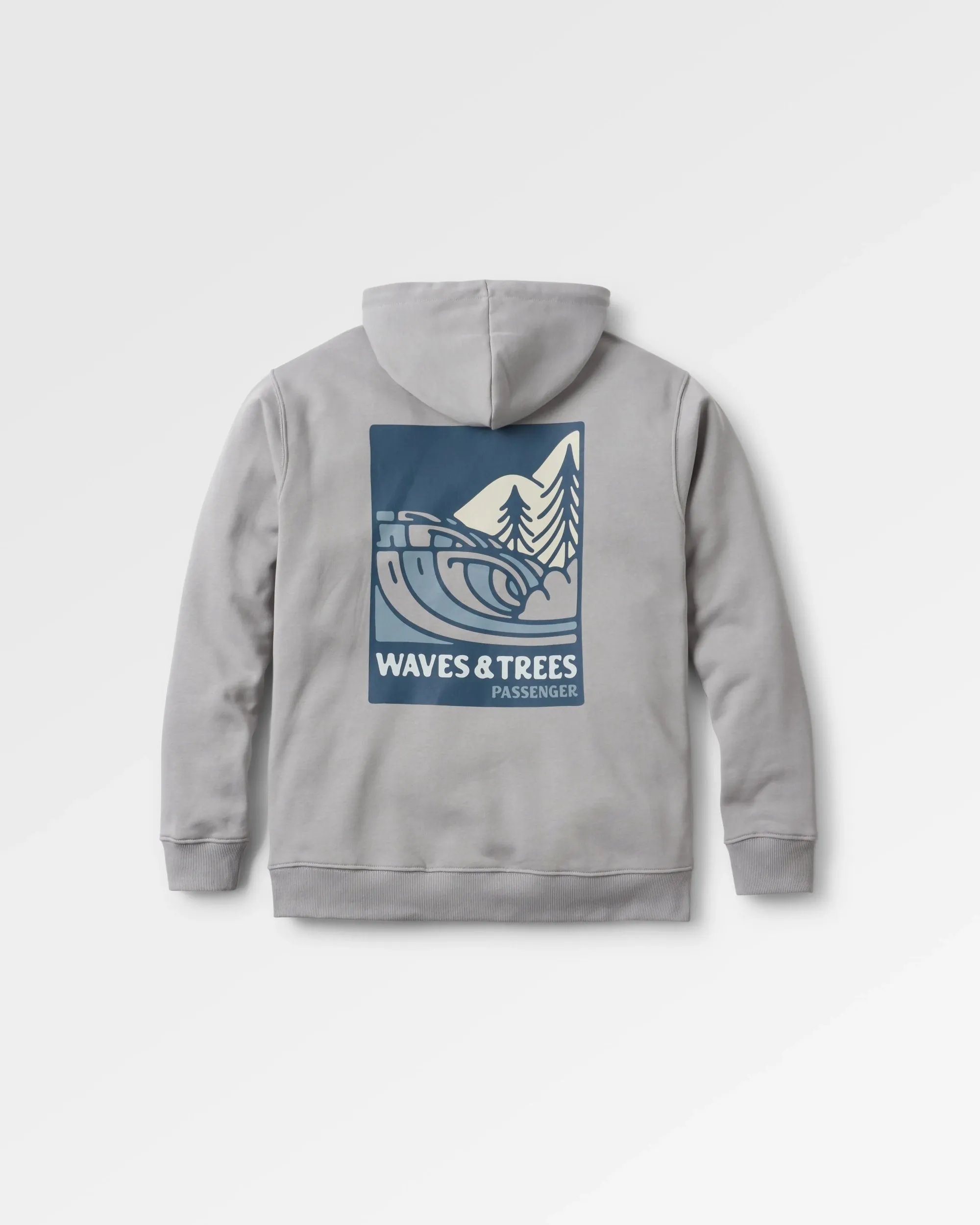 Hoodie en coton bio Waves & Trees - Gris acier