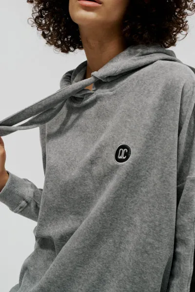 Hoodie Quantum Courage STRIPED LOOSE HOODIE Grey 001