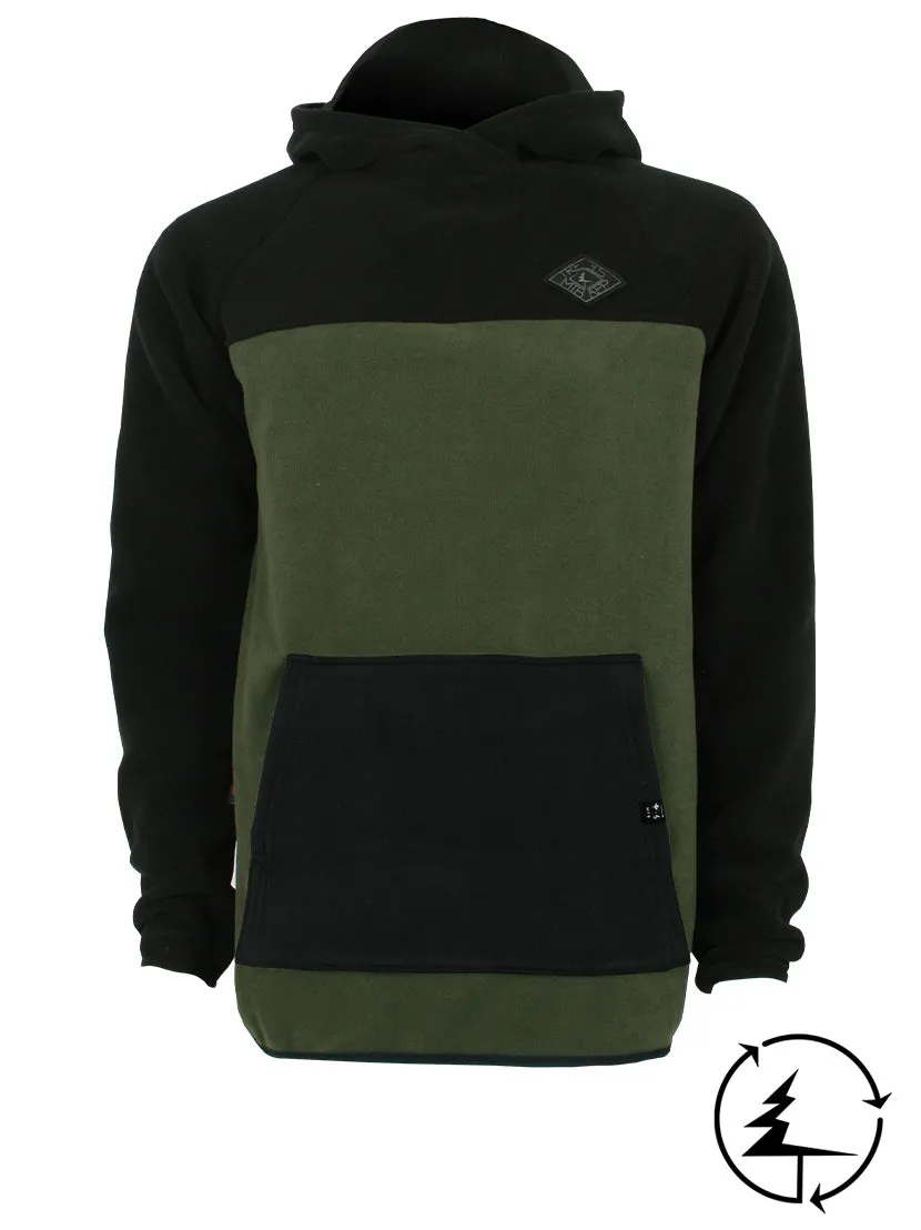 Hoodie TRAILHEAD en Laine Polaire Polartec  | Noir/ Moss