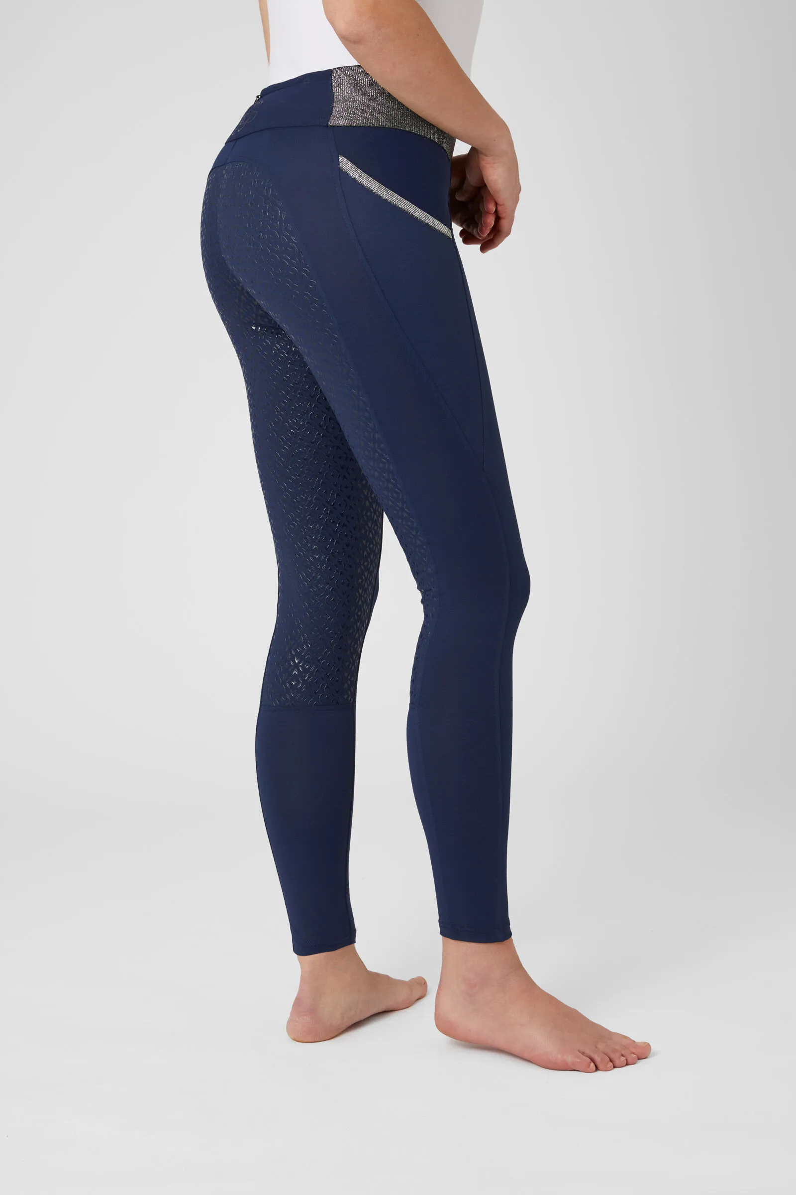 Horze Leggings d'équitation fond intégral pour femmes avec Taille Scintillante