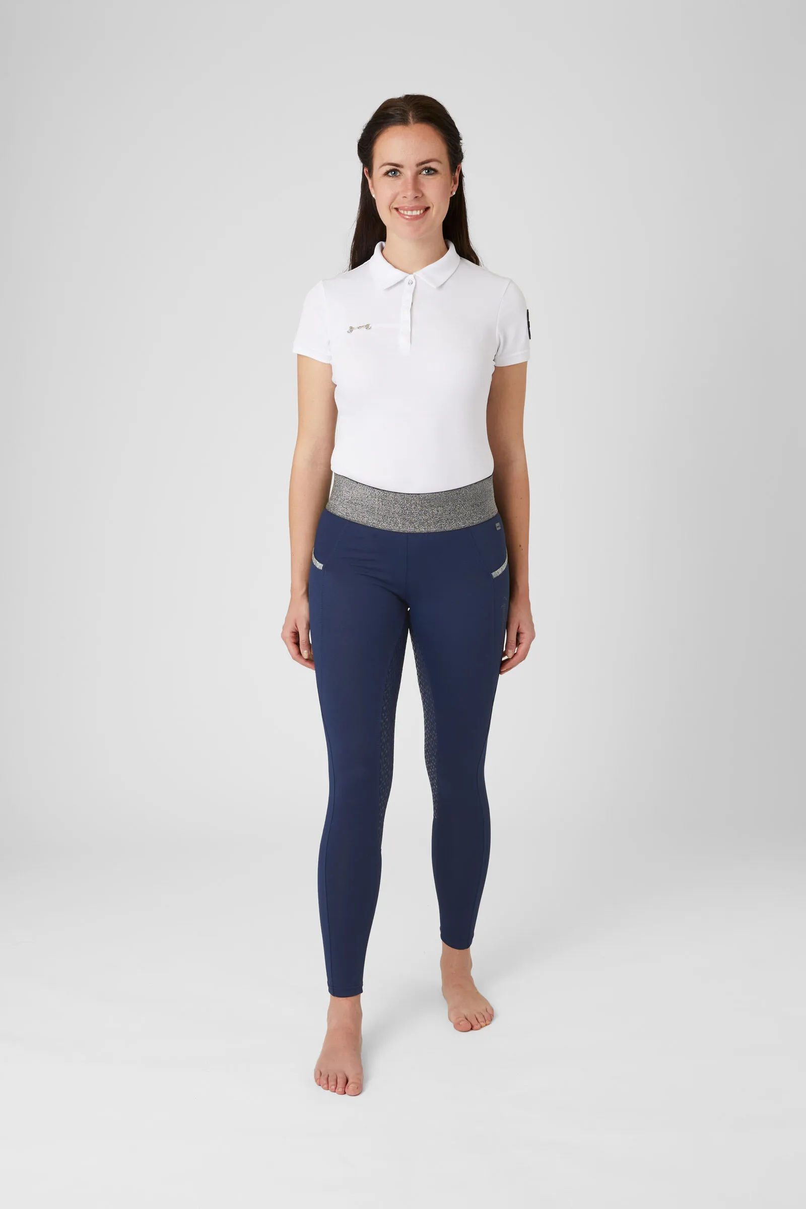 Horze Leggings d'équitation fond intégral pour femmes avec Taille Scintillante