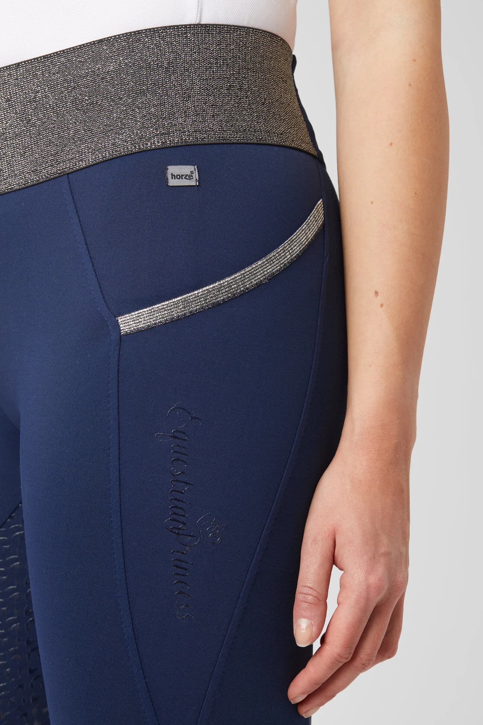 Horze Leggings d'équitation fond intégral pour femmes avec Taille Scintillante
