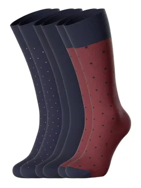 Impetus - Pack de 3 paires de chaussettes mi-hautes  unie et à pois - Bleu