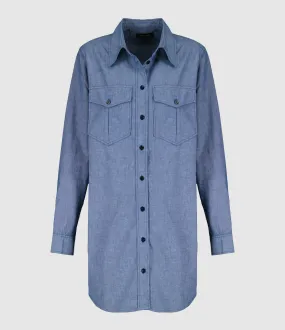 ISABEL MARANT Partager  Robe Chemise Bridget Coton Greyish Blue  
