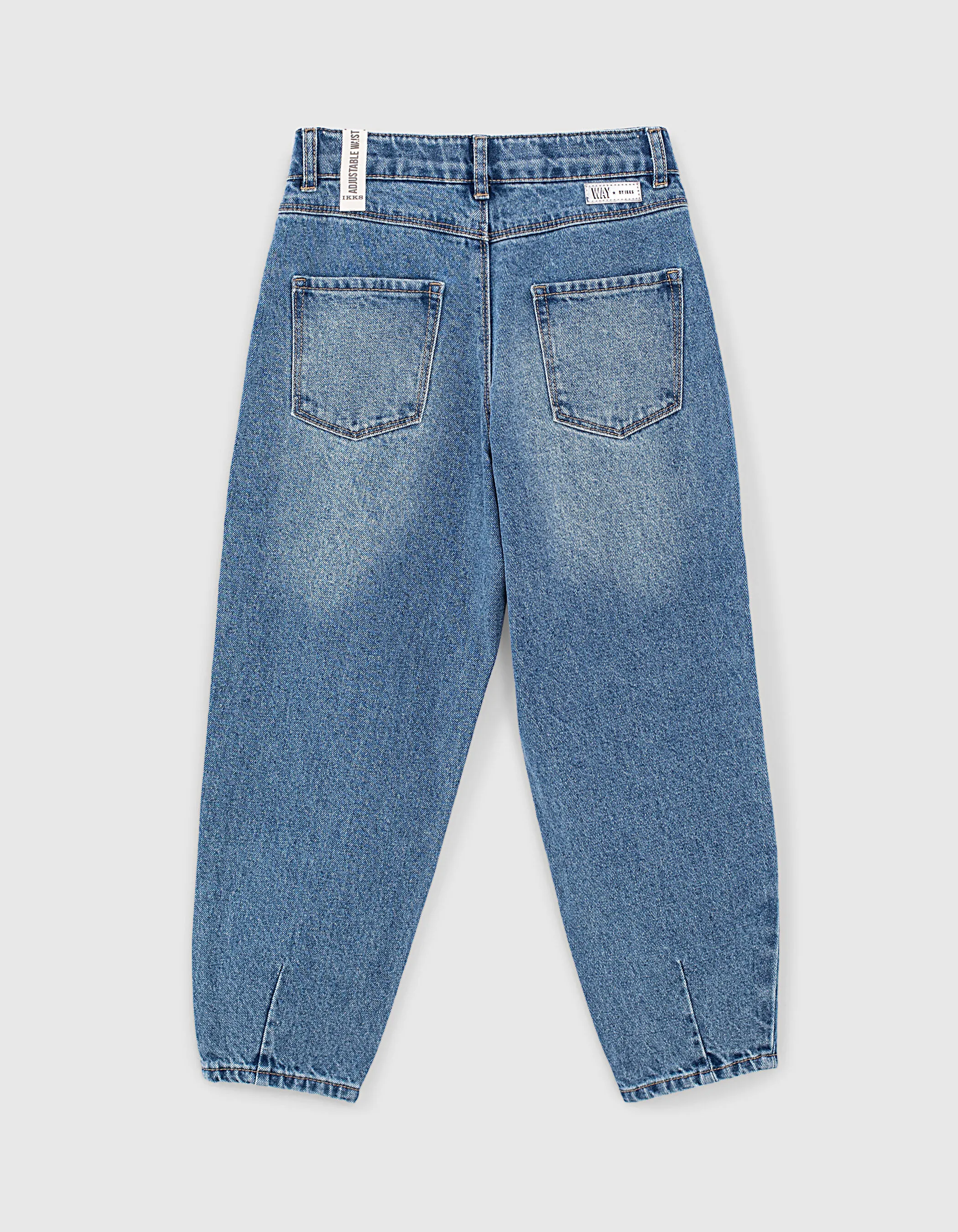 Jean balloon medium blue bio fille