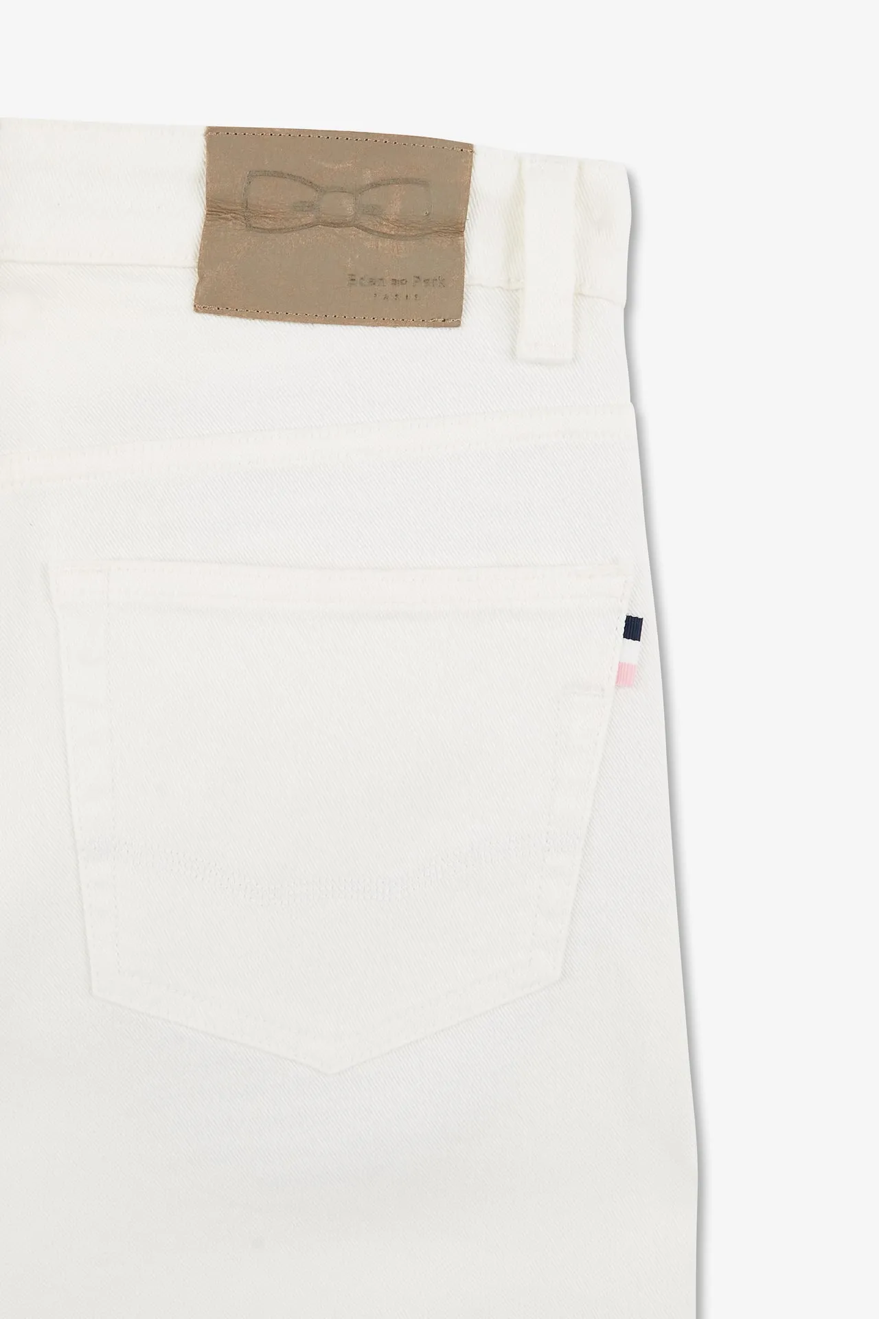 Jean blanc en coton denim stretch coupe regular
