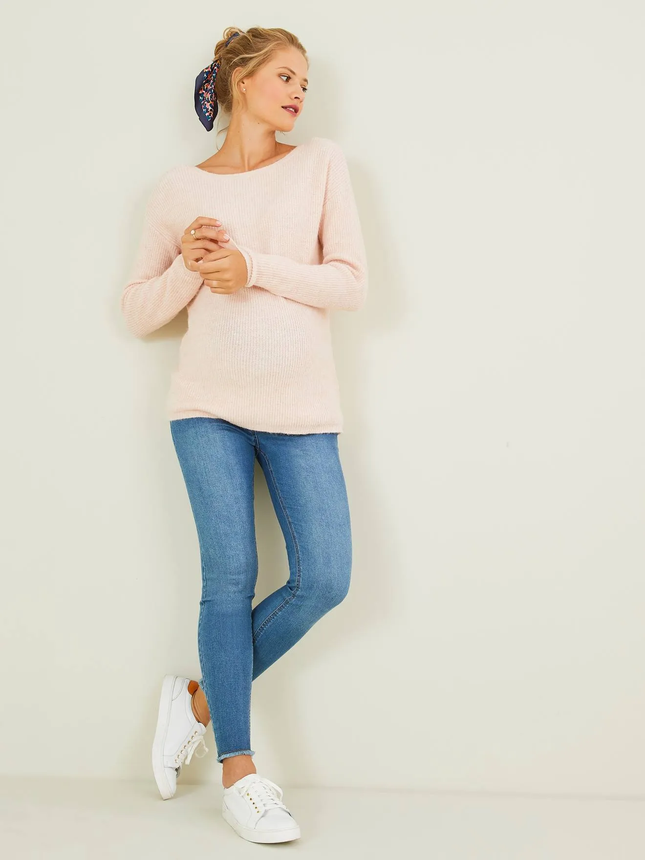 Jean skinny effiloché denim bleached - Vertbaudet
