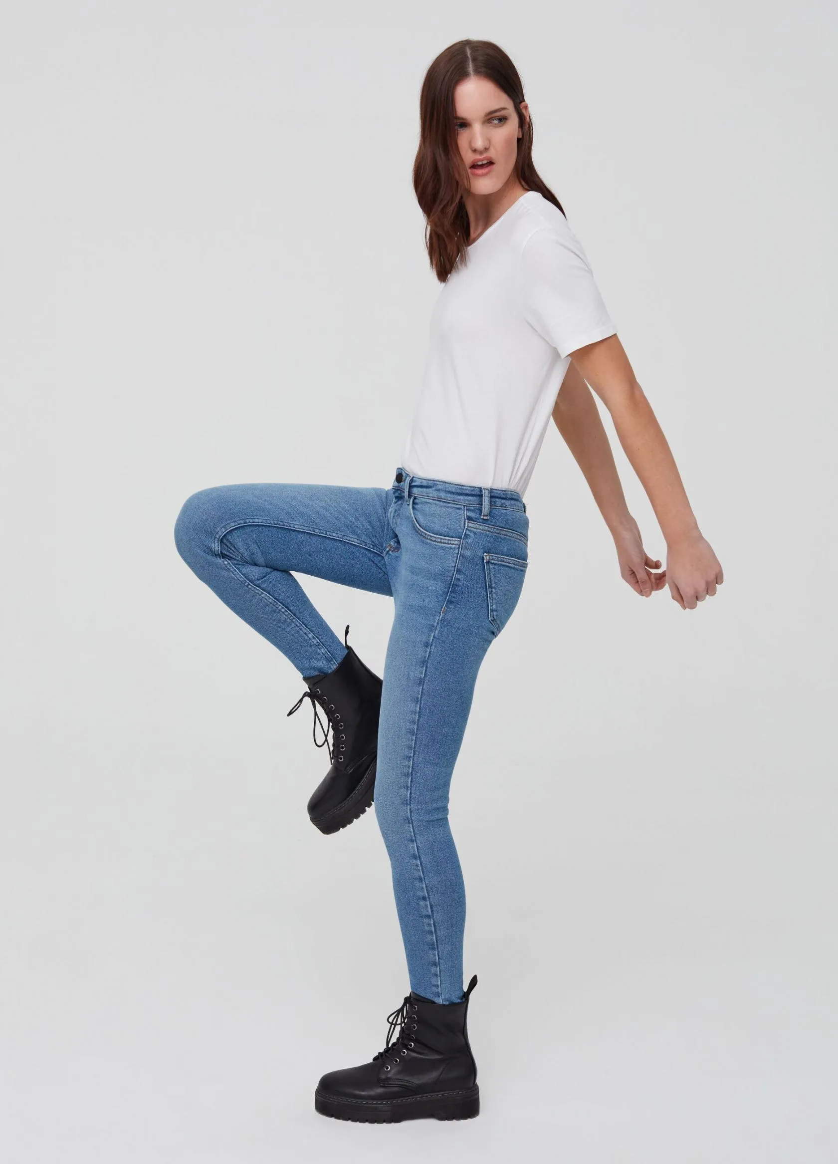 Jeans Femme | Vintage-effect jeans with high waist. Bleu denim | OVS