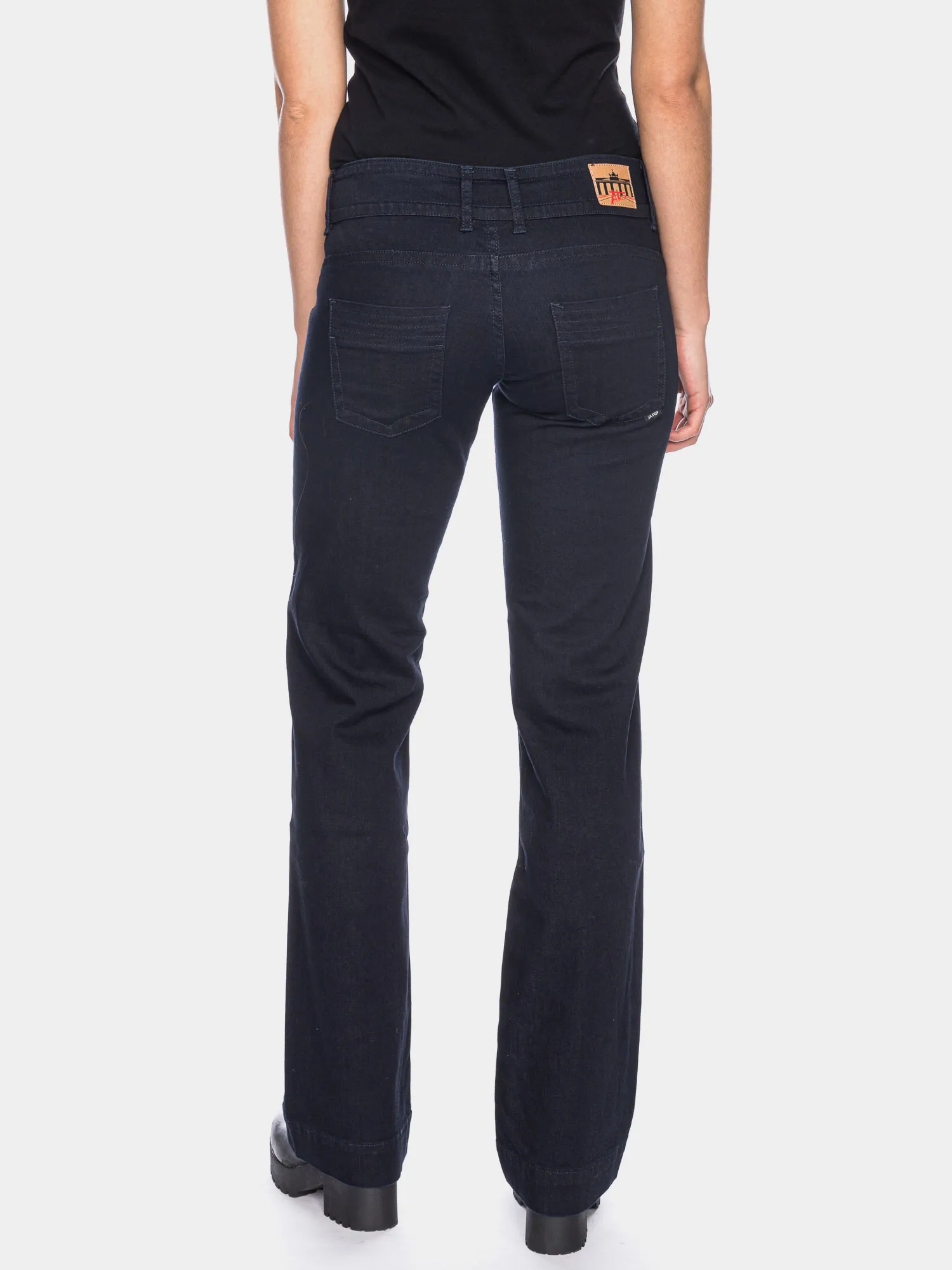 Jeans Lilia à Jambes Ample en Coton Bio L36/38, bleu foncé