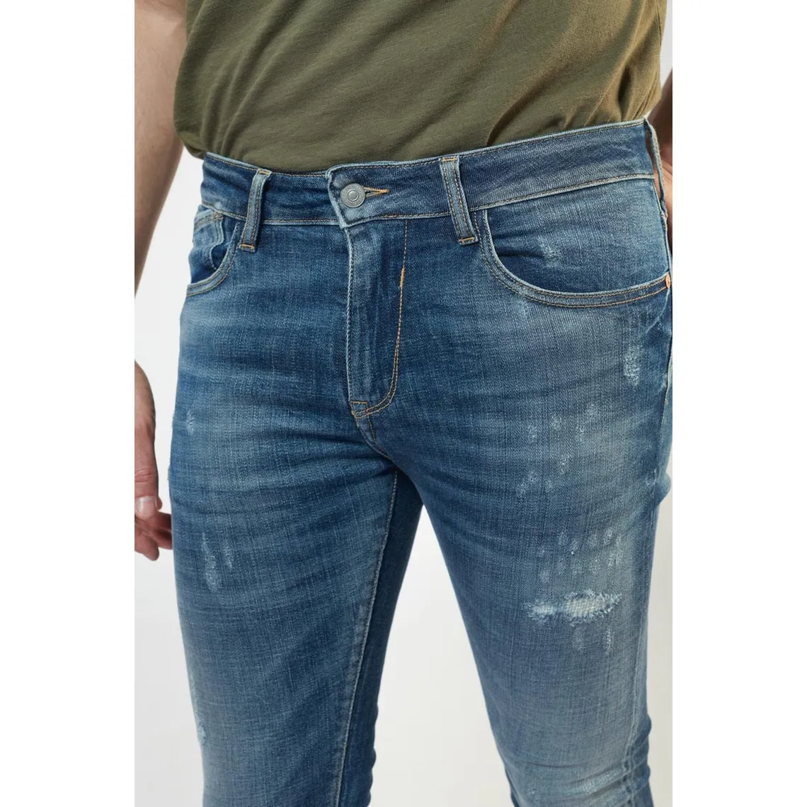 Jeans skinny POWER, 7/8ème bleu Phil Le Temps des Cerises - Jean Homme sur MenCorner