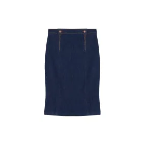Jupe en jean crayon taille haute Coton Bio - Agathe