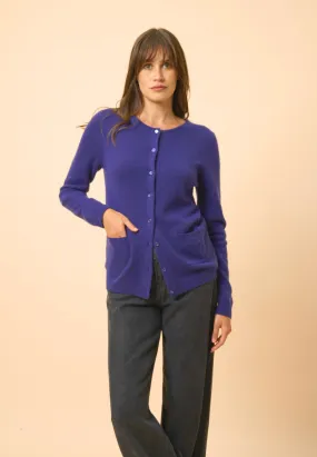 KATHARINE cardigan col rond purple