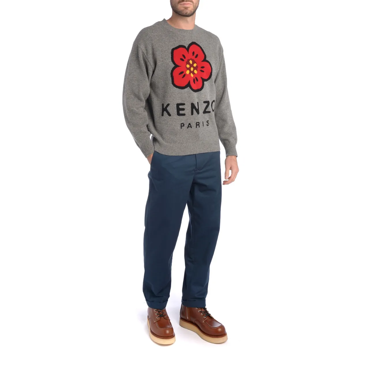 Kenzo Pull Boke Flower gris 