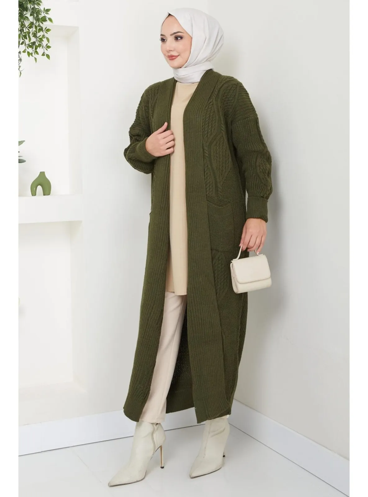 Khaki - Knit Cardigan