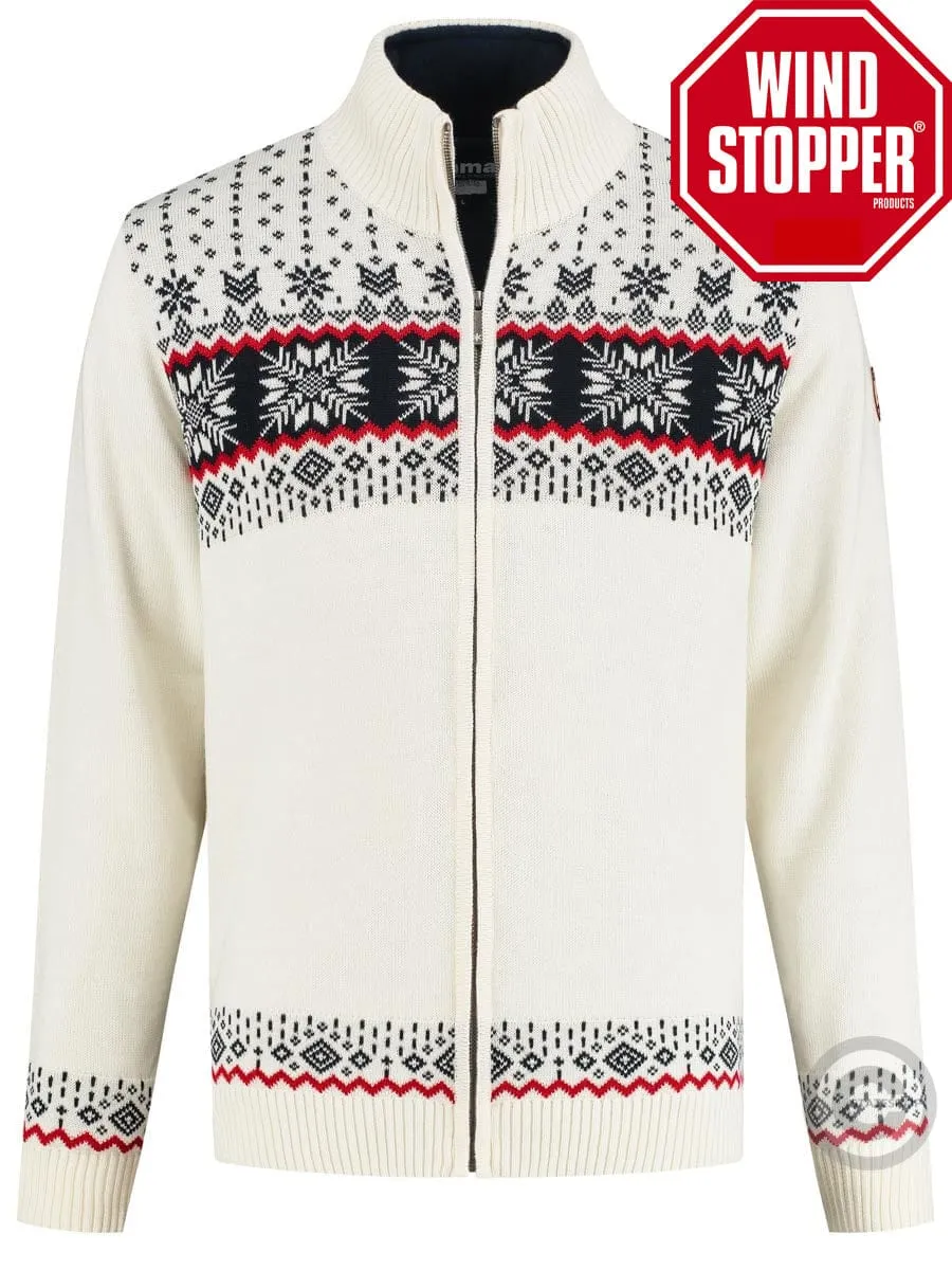 Knitted sweater Windstopper, off-White