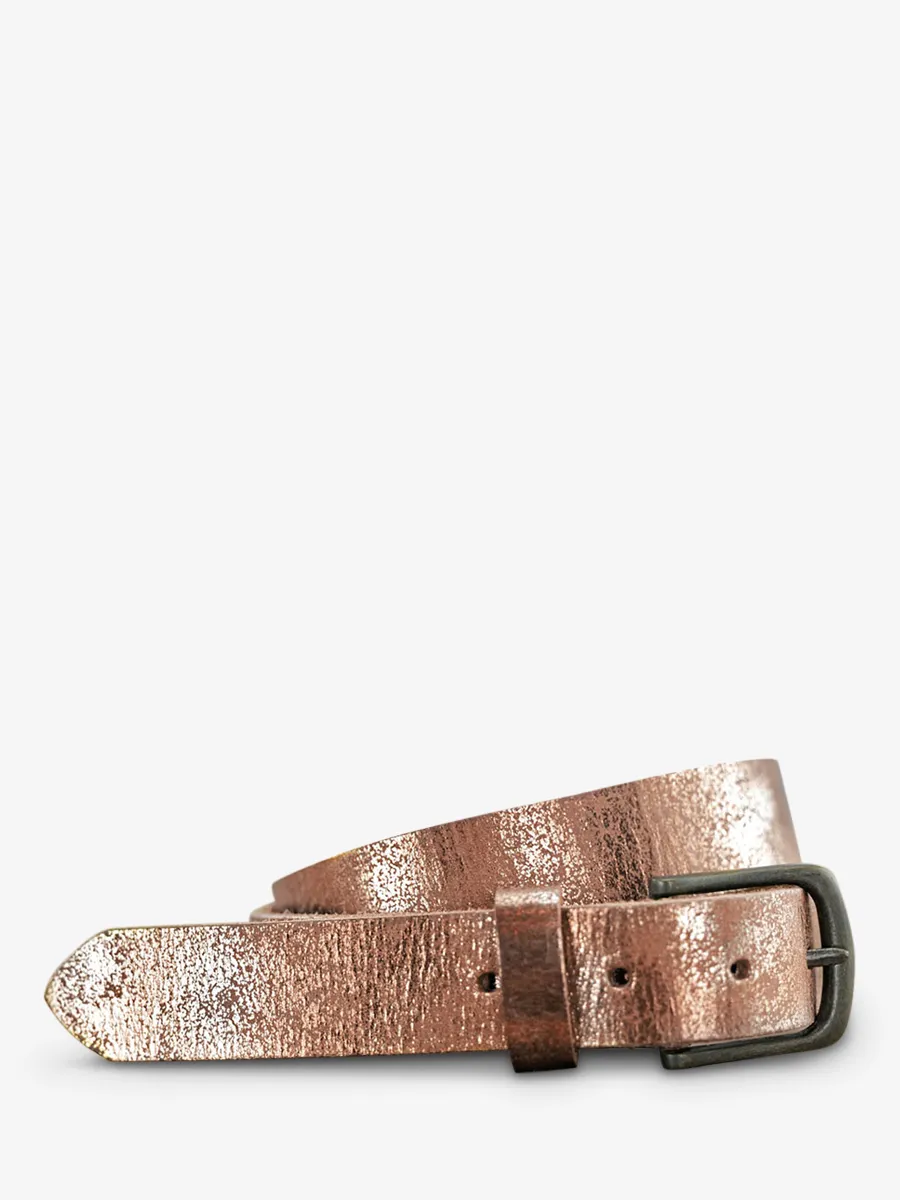 LEATHER BELT GOLD,PINK LaCeinture à Boucle - Sparkling Rose Gold