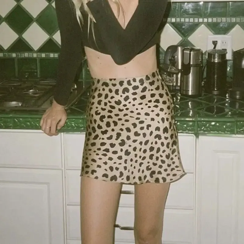 Leopard Print Mini Skirt