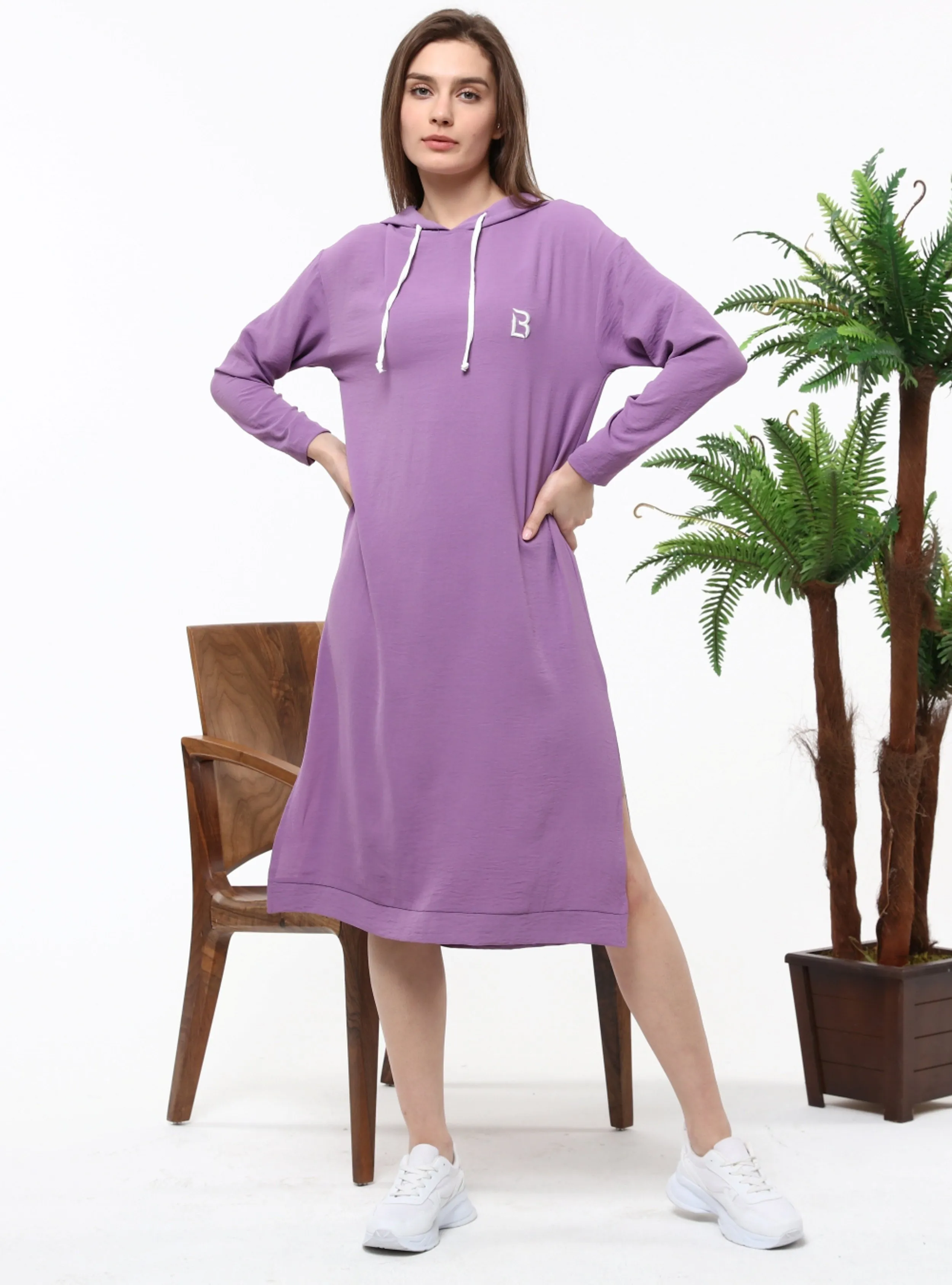 Lilac - Hooded collar - Suit
