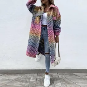 Lisa - Manteau long et chaud multicolore