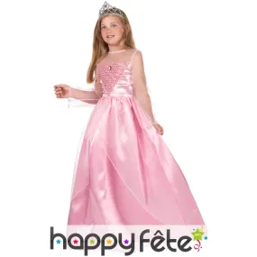 Longue robe rose de Princesse pour petite fille