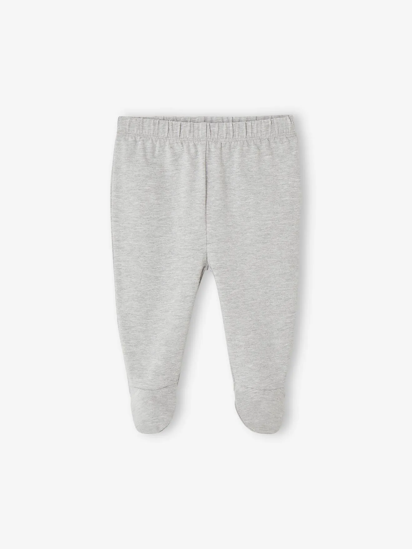 Lot 2 pantalons à pieds bébé en côtes gris chiné - Vertbaudet