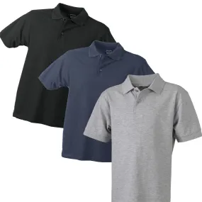 Lot 3 polos unis - Homme - noir marine et gris - manches courtes 