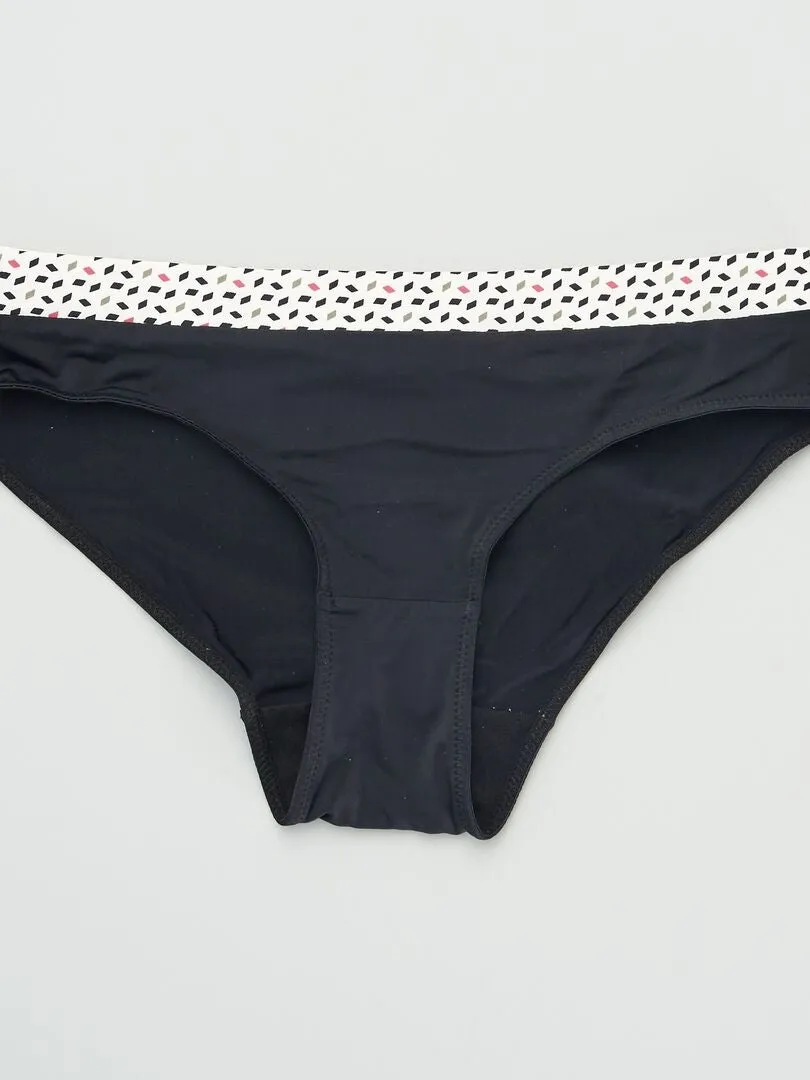 Lot de 2 culottes avec imprimés 'Envie de lingerie' - noir/blanc