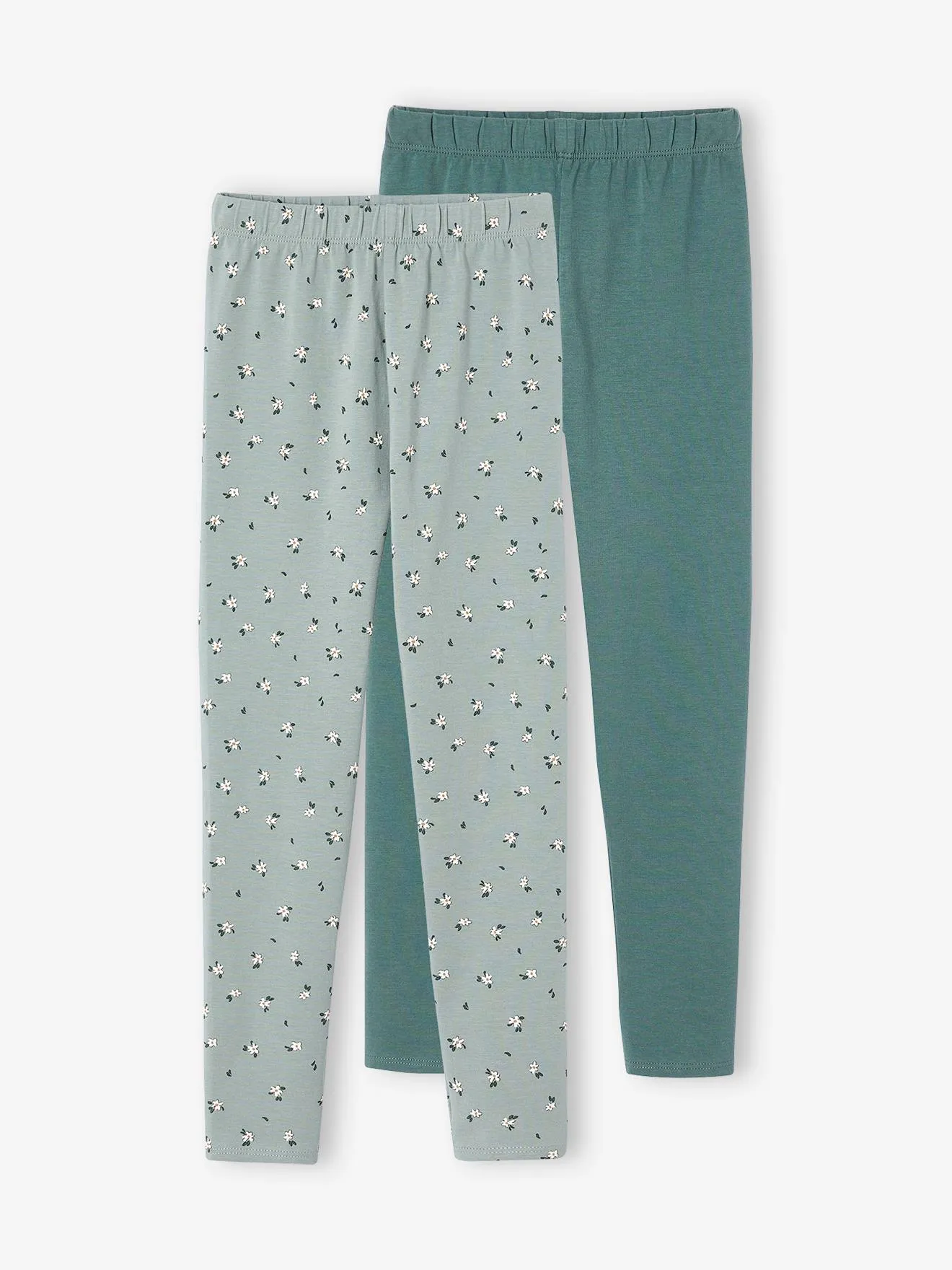 Lot de 2 leggings Basics fille écru - Vertbaudet