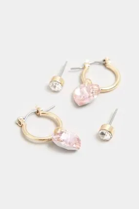 Lot de 2 Mini Boucles d'Oreilles Coeurs