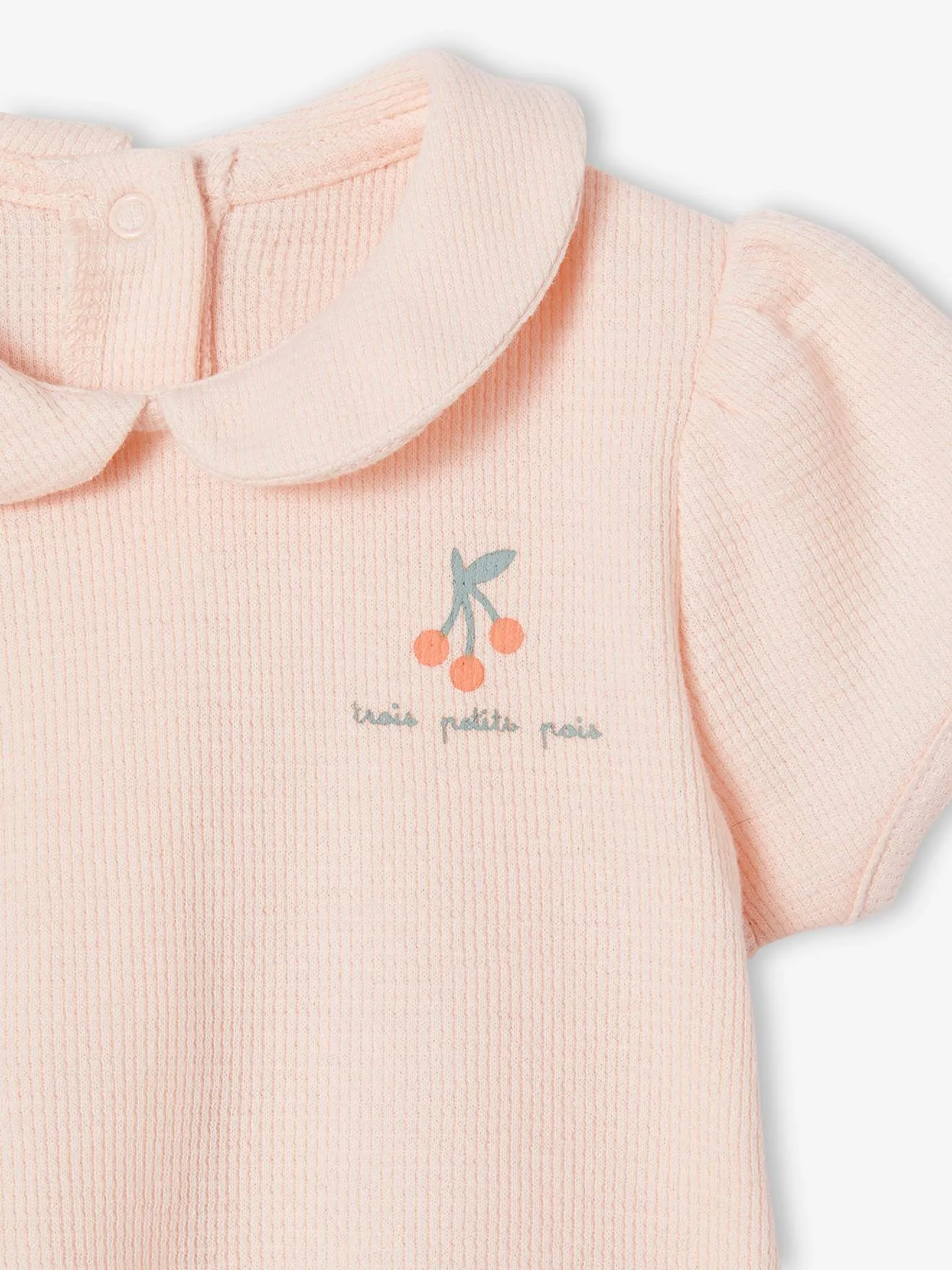 Lot de 2 pyjamas bébé 2 pièces nid d'abeille rose pâle - Vertbaudet