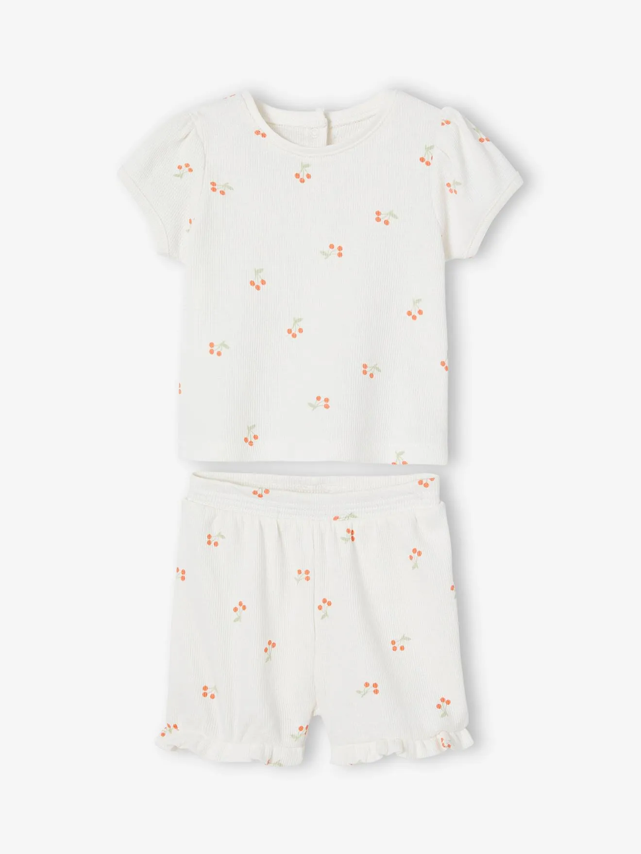 Lot de 2 pyjamas bébé 2 pièces nid d'abeille rose pâle - Vertbaudet
