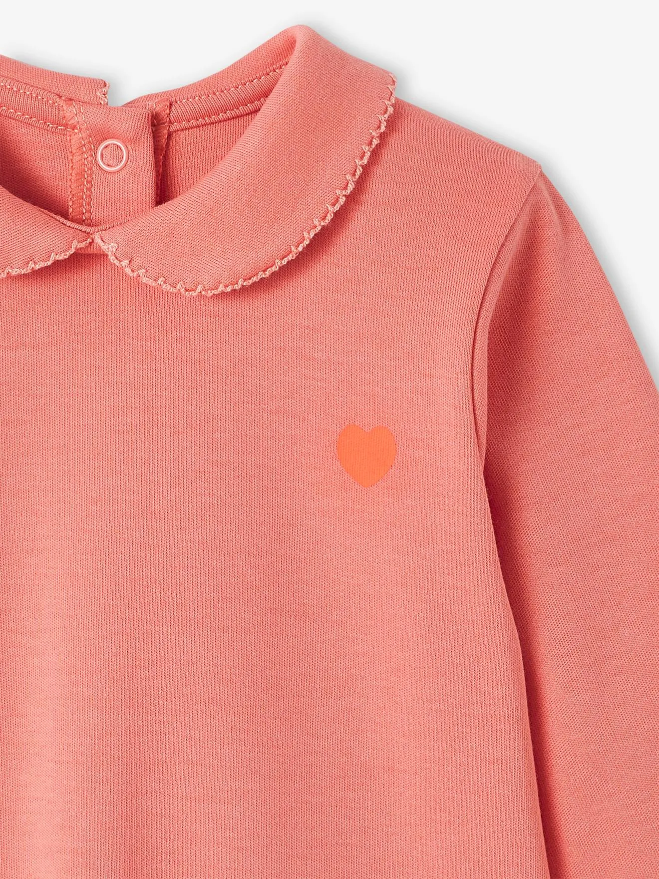 Lot de 2 pyjamas coeur  fluo bébé en interlock écru - Vertbaudet