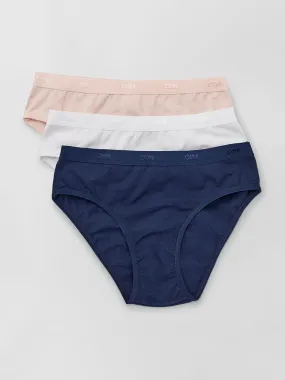 Lot de 3 culottes Les Pockets de 'DIM' - blanc/bleu/rose