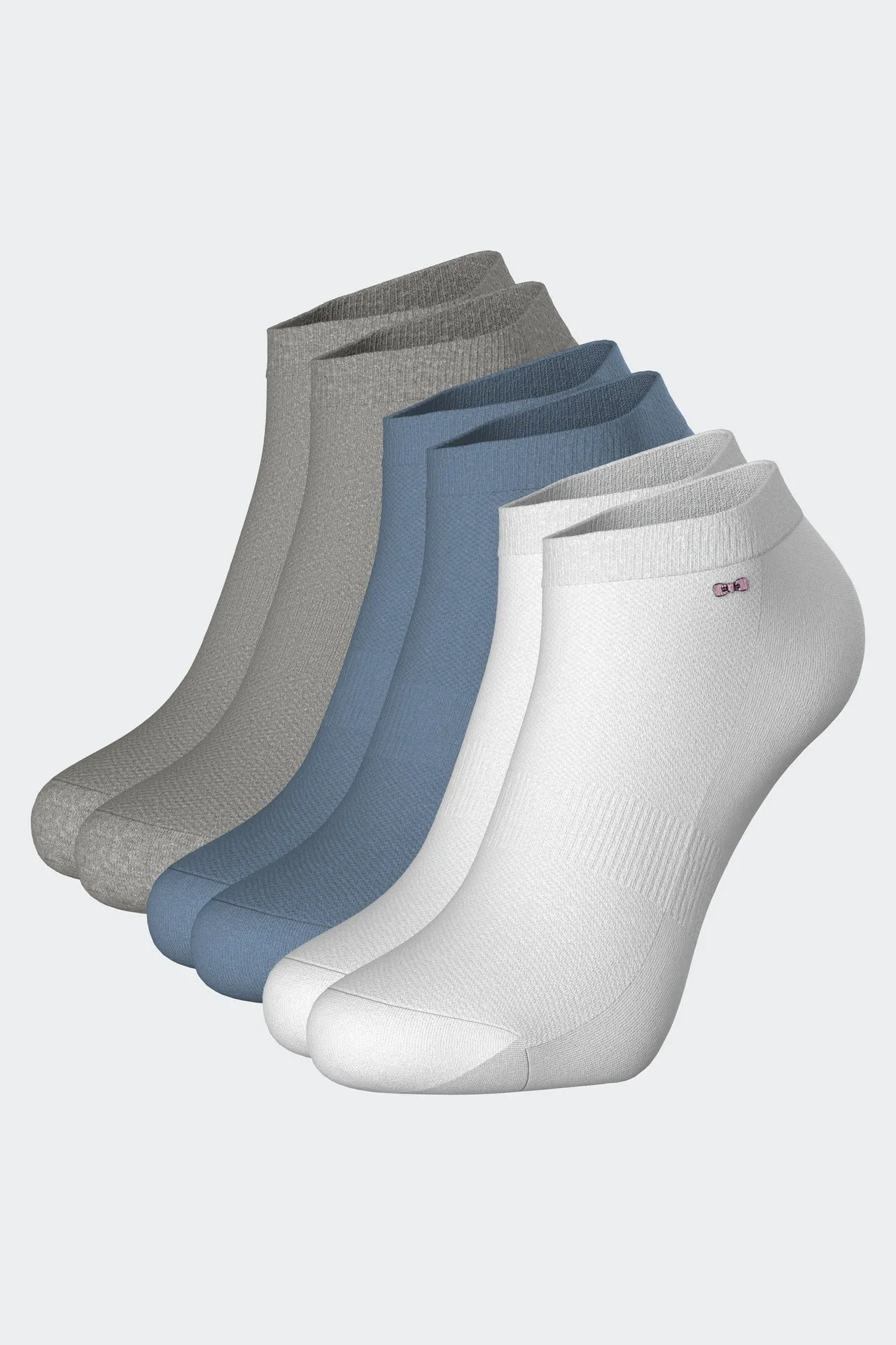 Lot de 3 paires de chaussettes basses en coton stretch