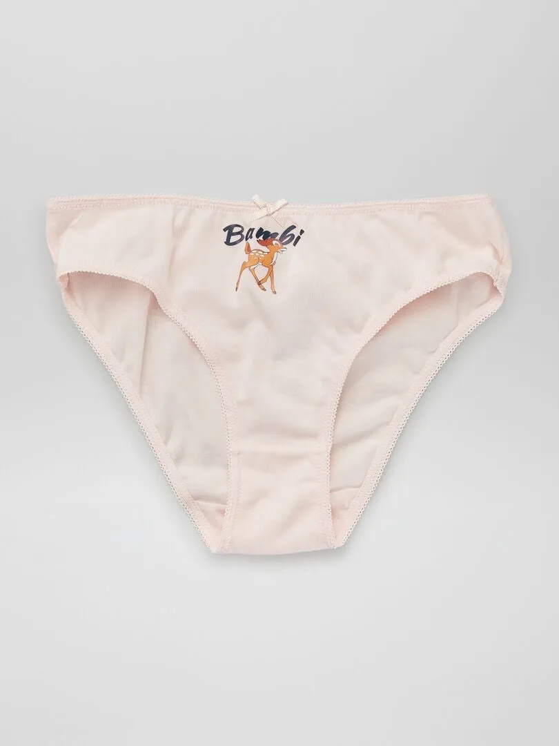 Lot de 4 culottes 'Bambi' - Blanc/rose/gris