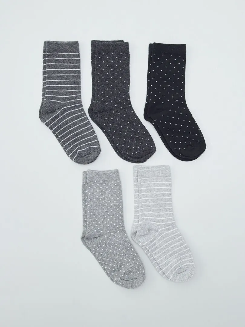 Lot de 5 paires de chaussettes - Gris