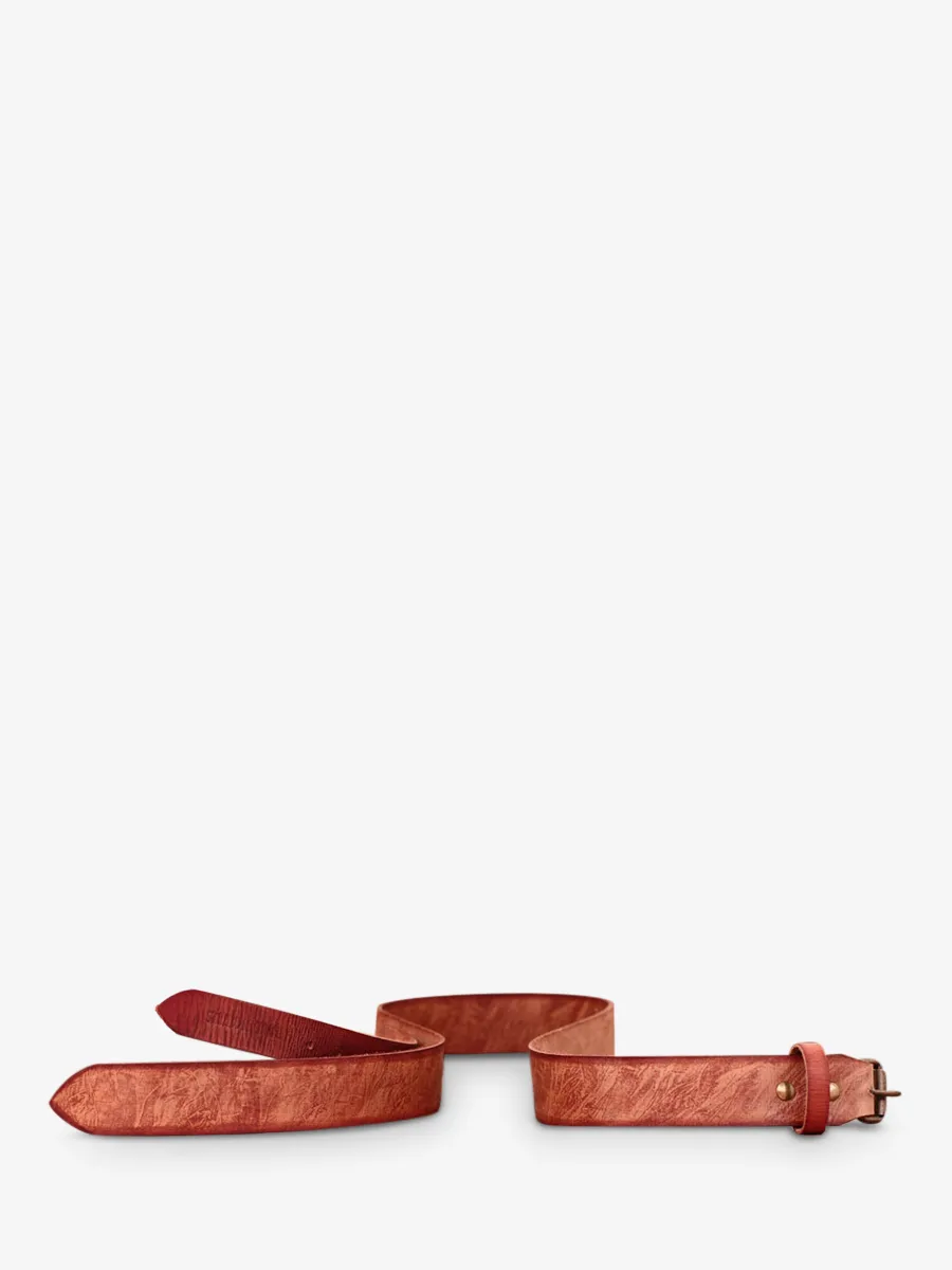 MAN LEATHER BELT BROWN LaCeinture - Indie Light Brown