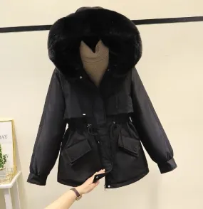 Manteau d'hiver avec col en fourrure